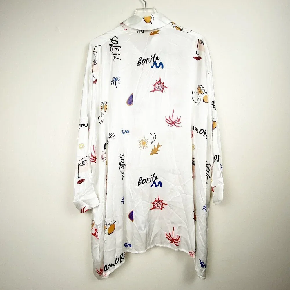 COREY LYNN CALTER | Long-Sleeve Printed Mini Shirt Dress from Anthropologie NWT - Picture 6 of 12